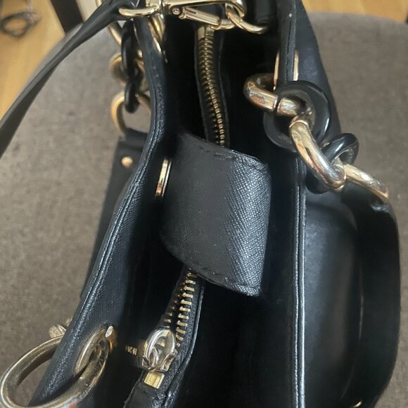 Michael Kors Small Cynthia Satchel Crossbody Black Leather - Picture 10 of 11